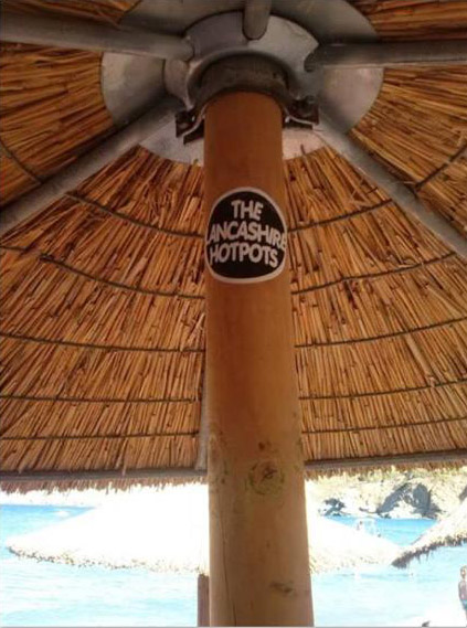 band sticker on a parasol