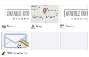 Mailchimp provide an app which sits on the left hand side of your desktop Facebook page.