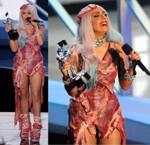 Gaga's wacky dresses ensured she got plenty of media coverage. 