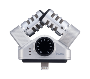 The iQ6 is a stereo mic that slots into your iOS phone.